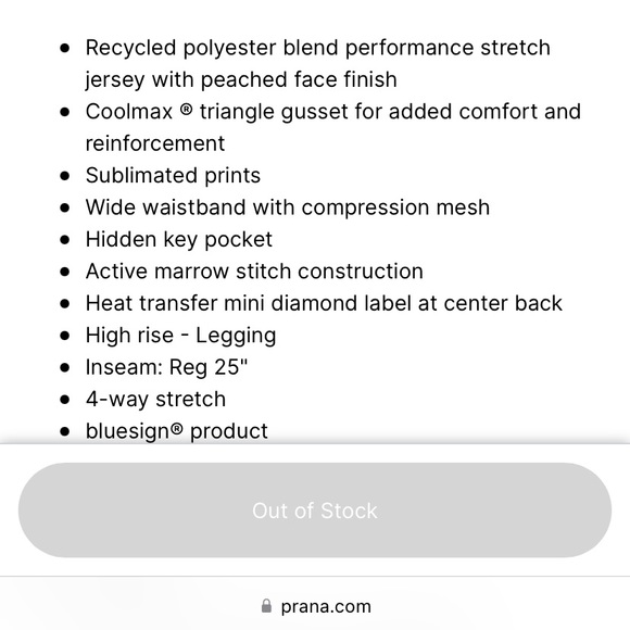 PrAna || ‘Kimble’ Printed High-Rise 7/8 Leggings - Picture 12 of 12